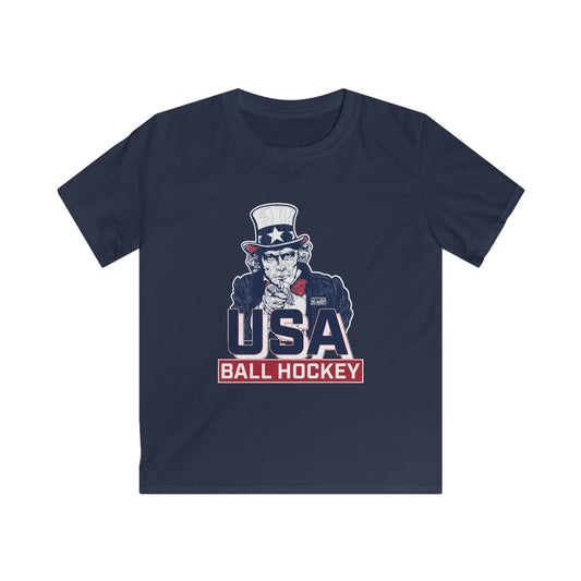 USA Ball Hockey Kids Softstyle Tee - Uncle Sam
