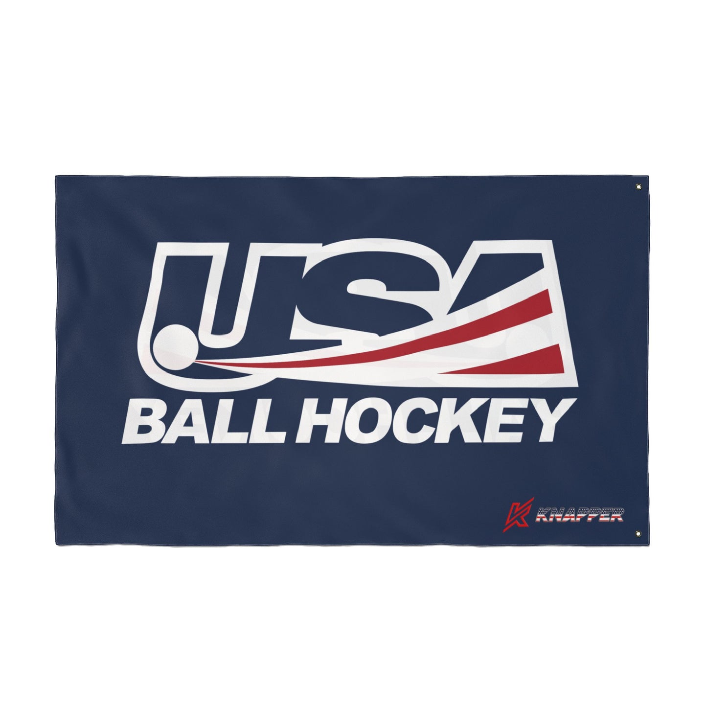 USA Ball Hockey Double Sided Flag (Horizontal Orientation, 36"x60", grommet attachment)