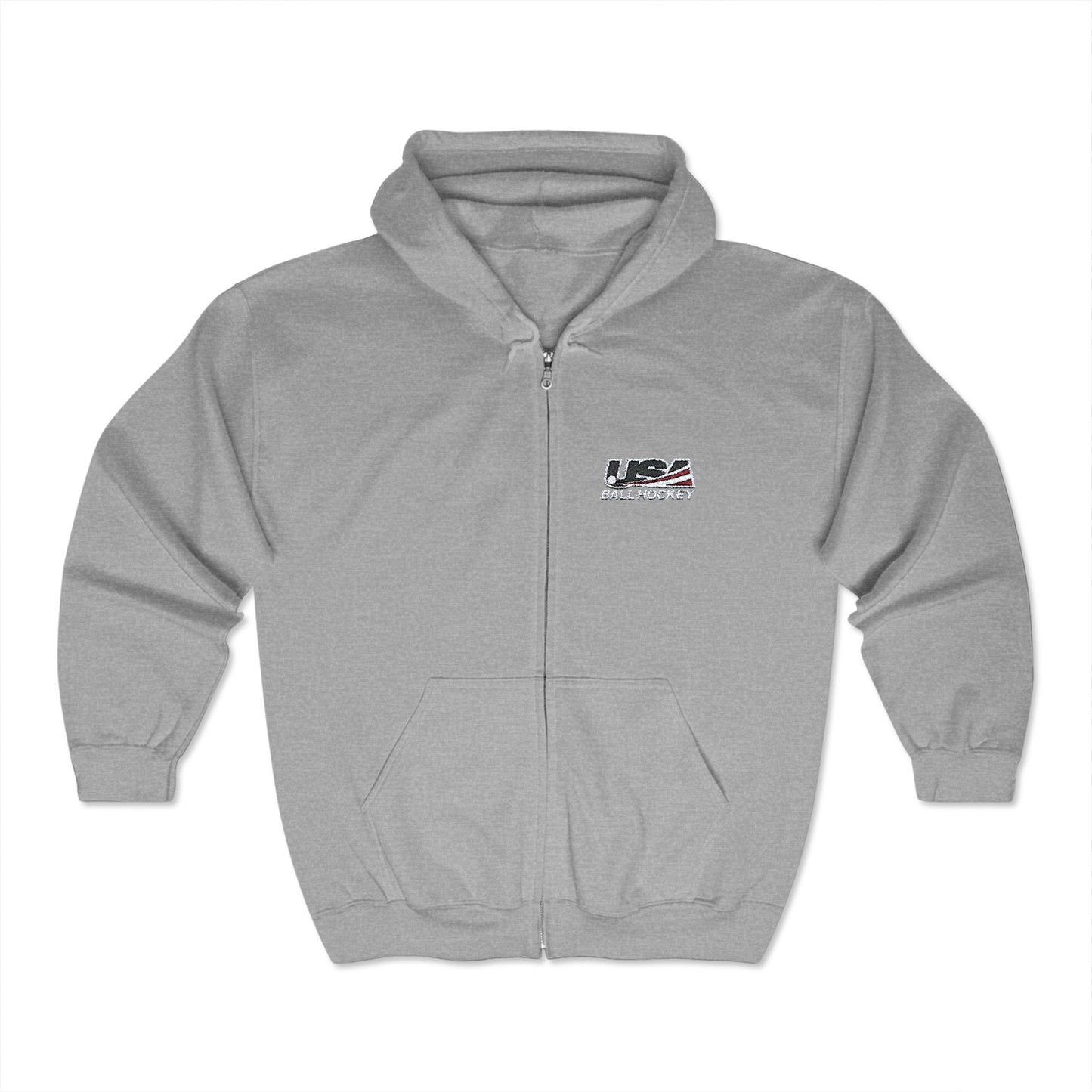 Unisex Heavy Blend™ Full Zip Hooded Sweatshirt, Stitched Logo - USABH NEW