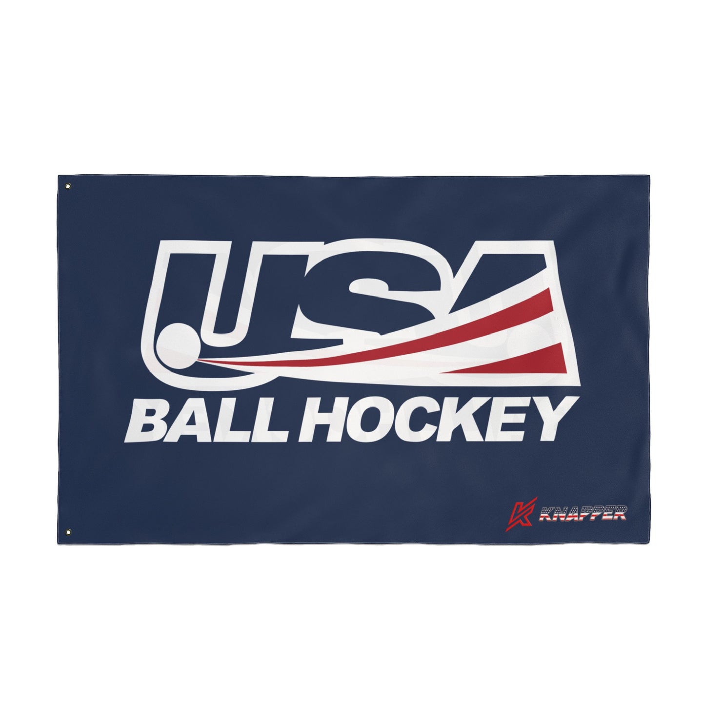 USA Ball Hockey Double Sided Flag (Horizontal Orientation, 36"x60", grommet attachment)