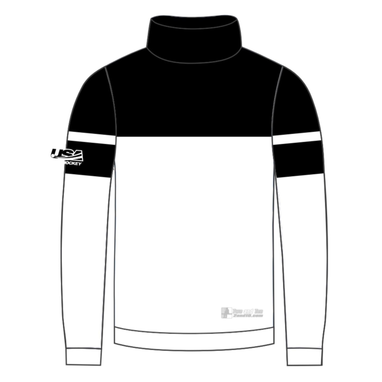 Black & White 1/4 Zip Cotton Pullover (w/stitched logo)