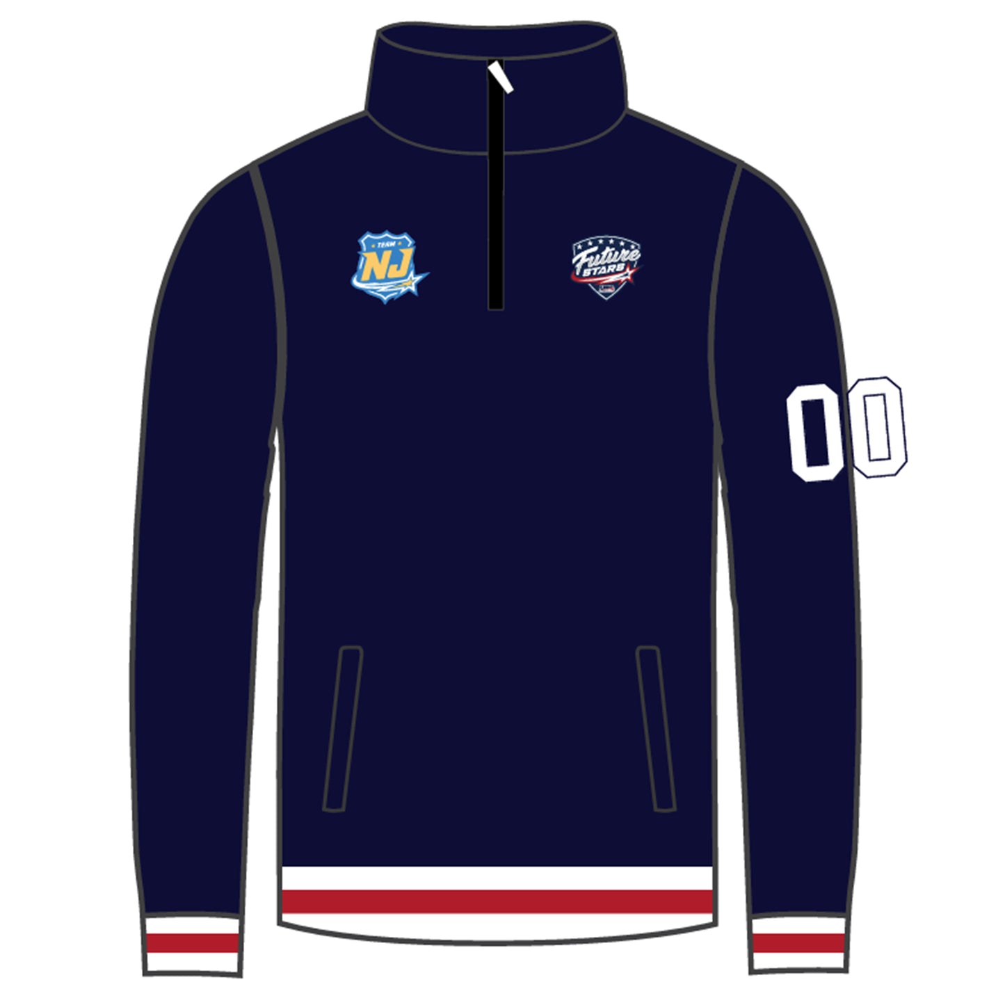 Future Stars Customizable 1/4 Zip Pullover - NJ Emblem