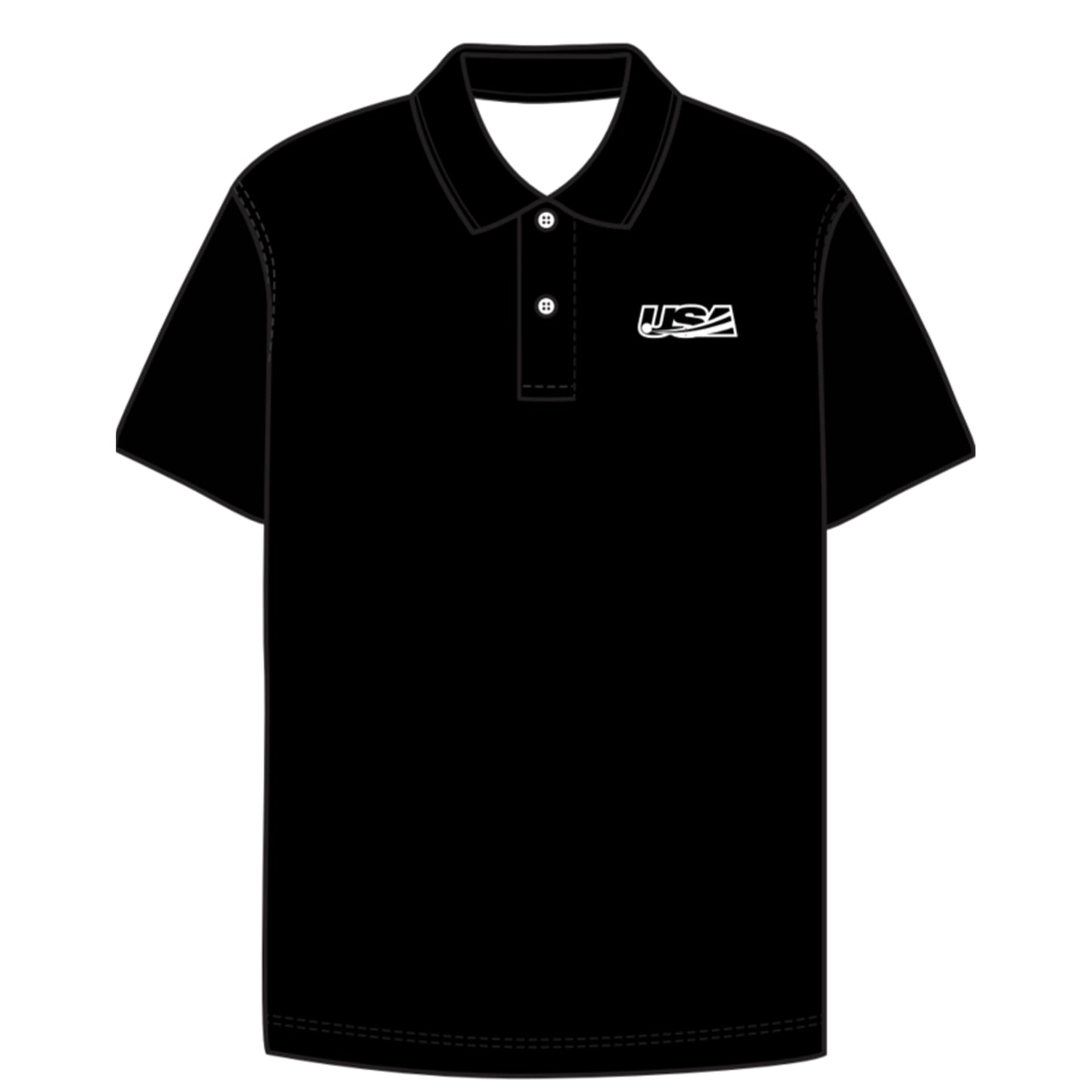 USABH Black Polo (White logo)