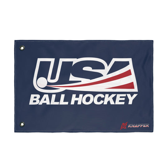 USA Ball Hockey Double Sided Flag (Horizontal Orientation, 36"x60", grommet attachment)