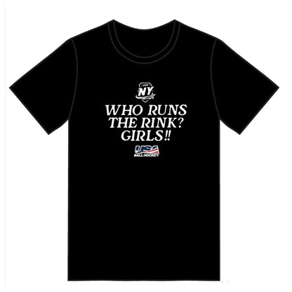 NY Future Stars T Shirt - Who Runs the Rink? (2 colors)