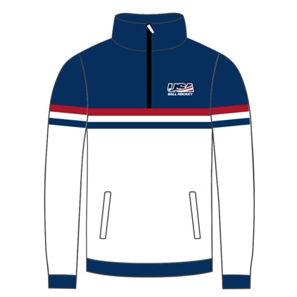 National Team 1/4 Zip Pullover - Navy/White
