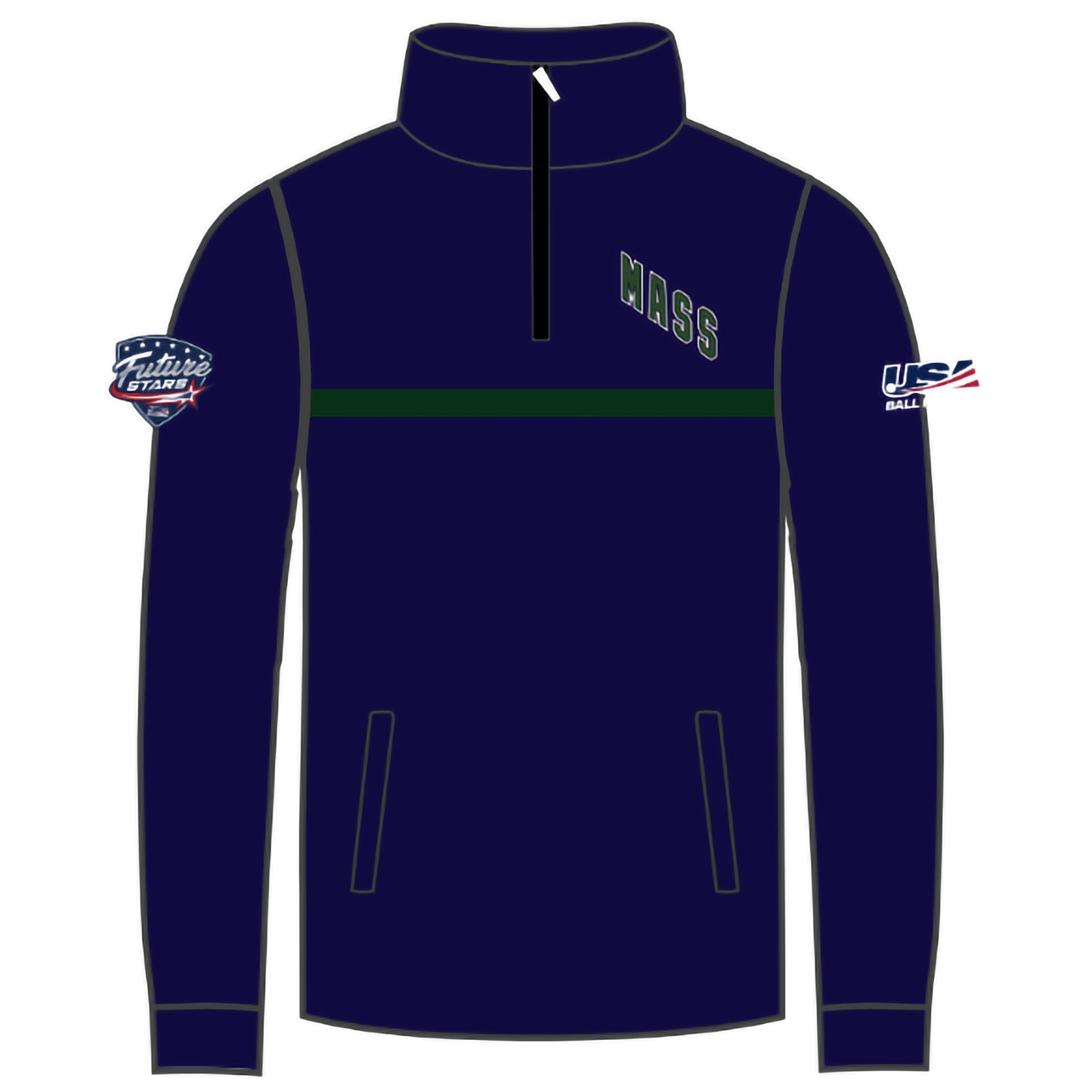 MA Future Stars 1/4 Zip Pullover (Block Text Front)