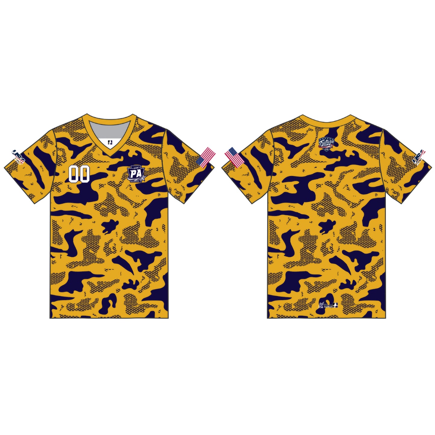 PA Future Stars Customizable Yellow Camo Short Sleeve