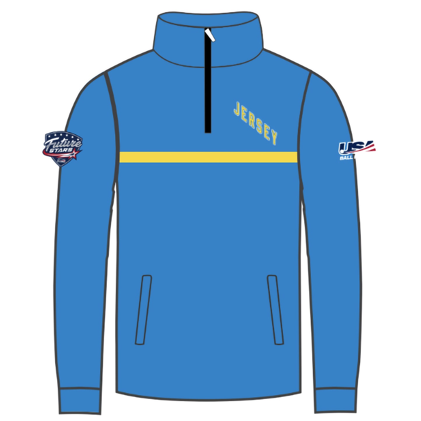 NJ Future Stars 1/4 Zip Pullover (Block Text Front)