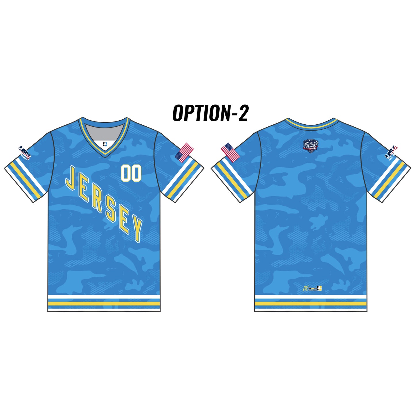 NJ Future Stars Customizable Blue Camo Short Sleeve (5 styles)