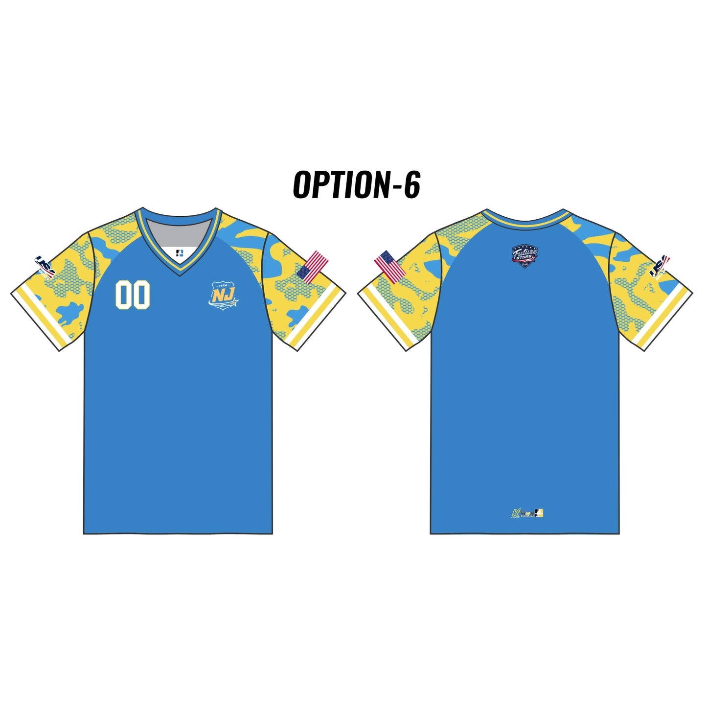 NJ Future Stars Customizable Blue Camo Short Sleeve (5 styles)