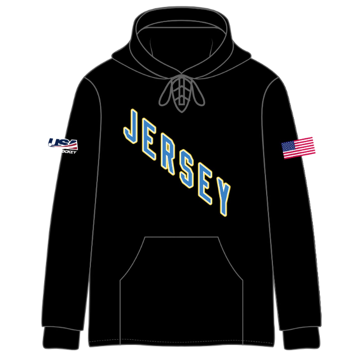 NJ FS Team Text Stitched Hoodies (4 color options)