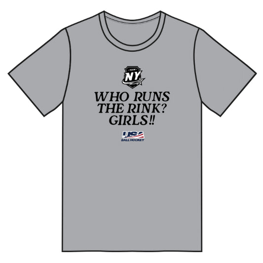NY Future Stars T Shirt - Who Runs the Rink? (2 colors)