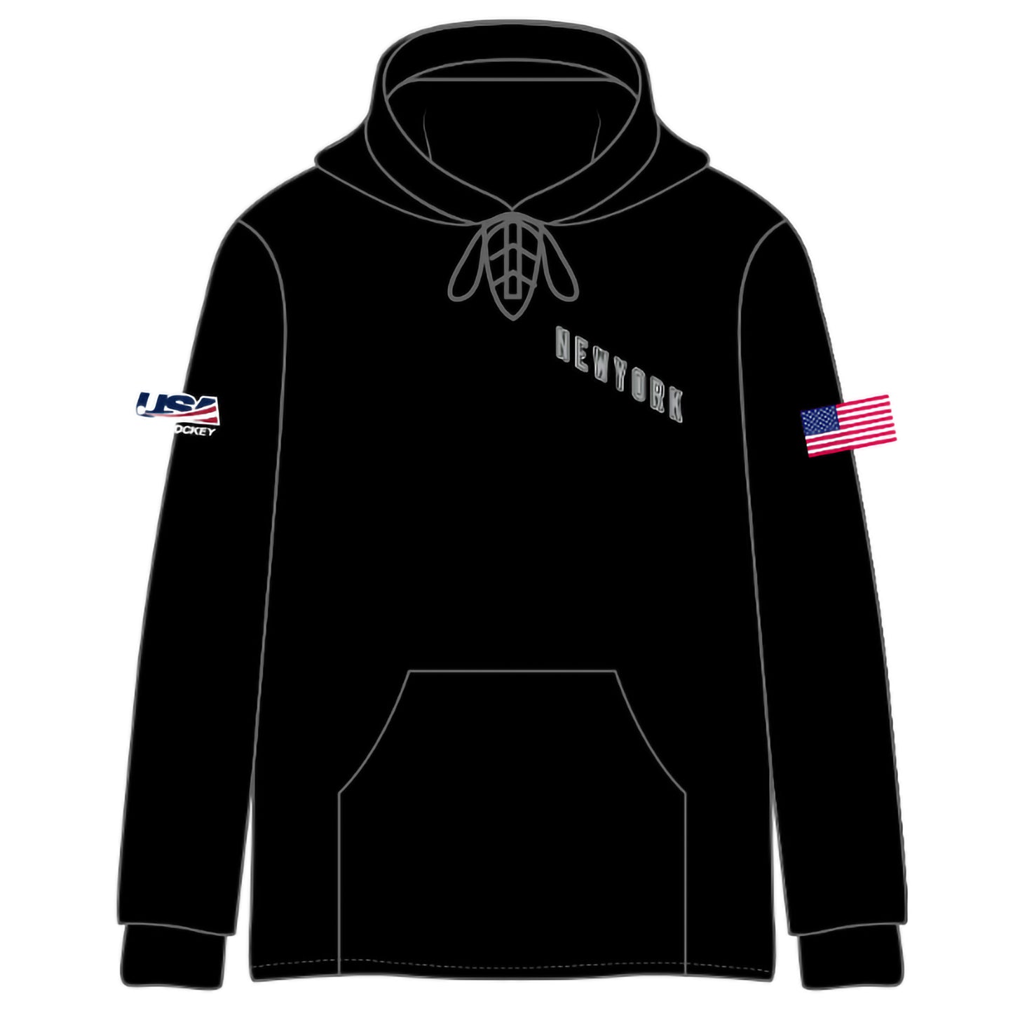 NY FS Team Text Stitched Hoodies (2 color options)
