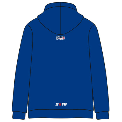2026 USA Royal Blue Stitched Cotton Hoodie (w/lace neck)
