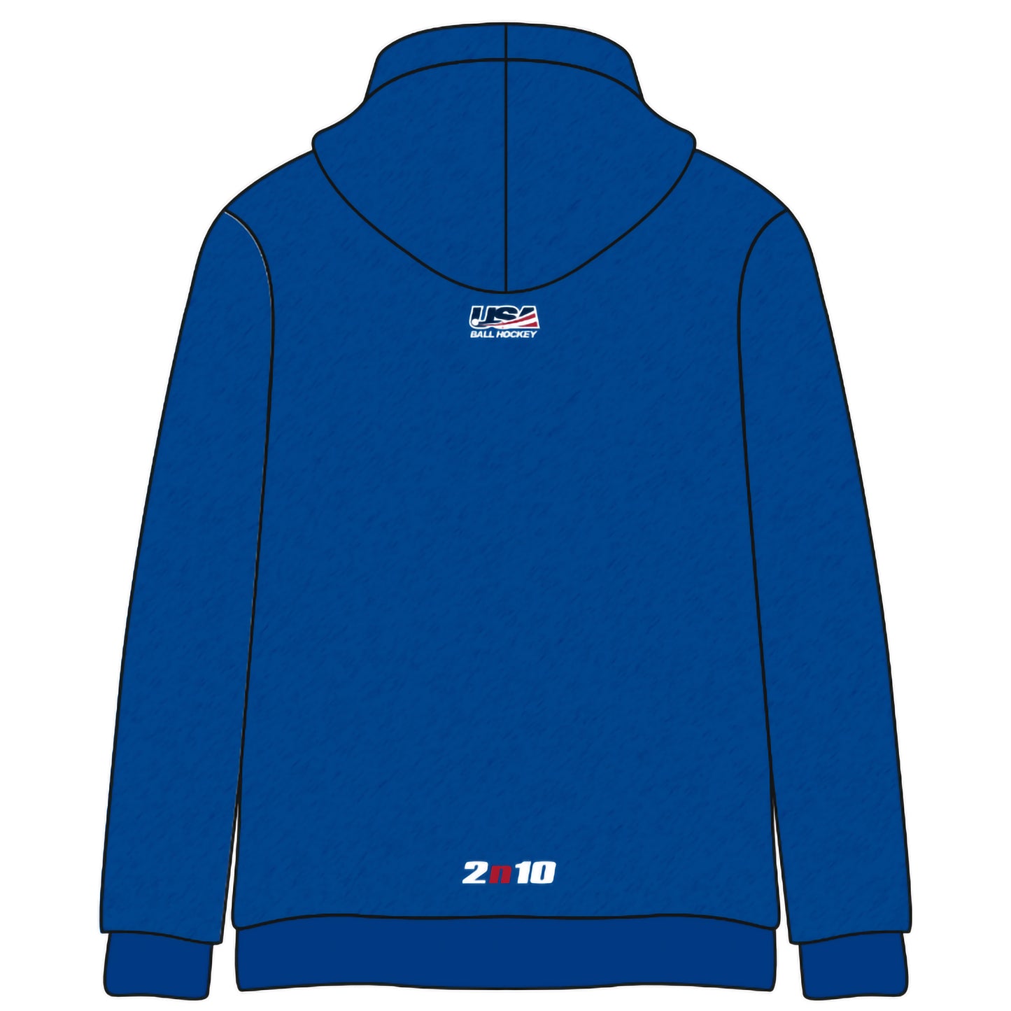 2026 USA Royal Blue Stitched Melange Cotton Hoodie (w/lace neck)