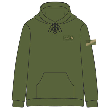 USABH Military Green Stitched Cotton Hoodie (w/lace neck)