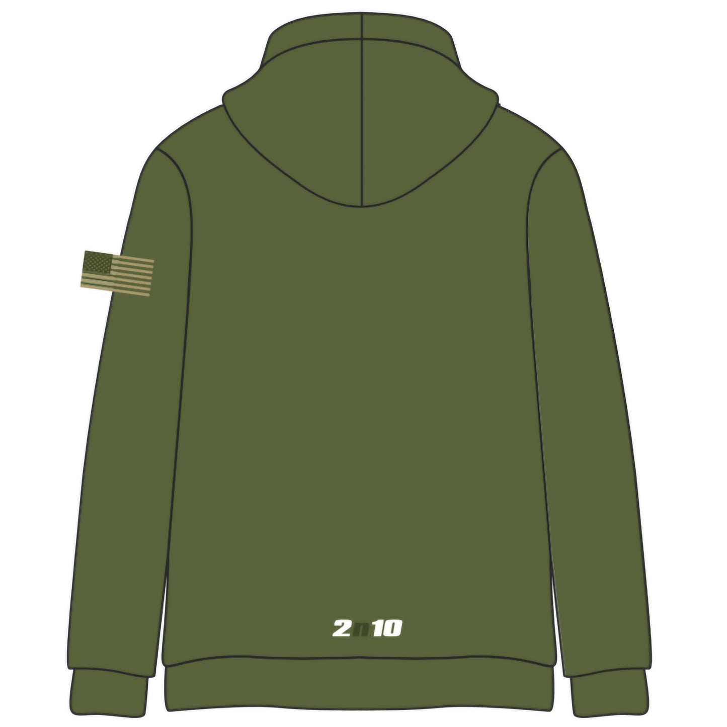 USABH Military Green Stitched Cotton Hoodie (w/lace neck)