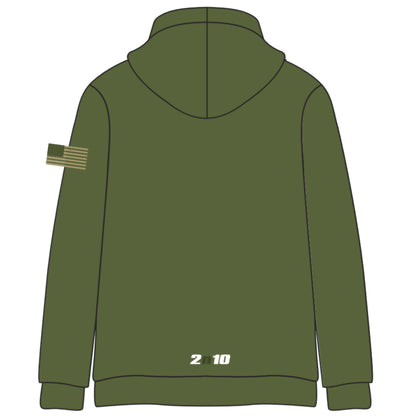 USABH Military Green Stitched Cotton Hoodie (w/lace neck)