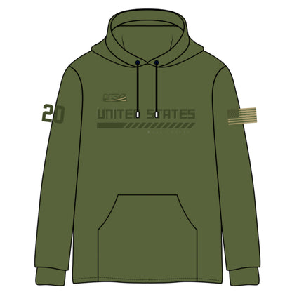 USABH Military Green Stitched Cotton Hoodie 2