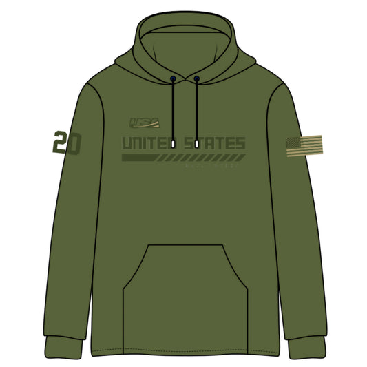 USABH Military Green Stitched Cotton Hoodie 2