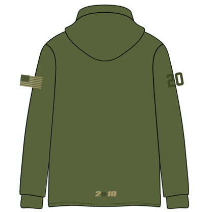 USABH Military Green Stitched Cotton Hoodie 2