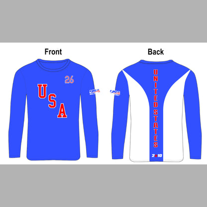 2026 Blue & White USA Long Sleeve