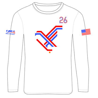 2026 White "Stick Eagle" Long Sleeve
