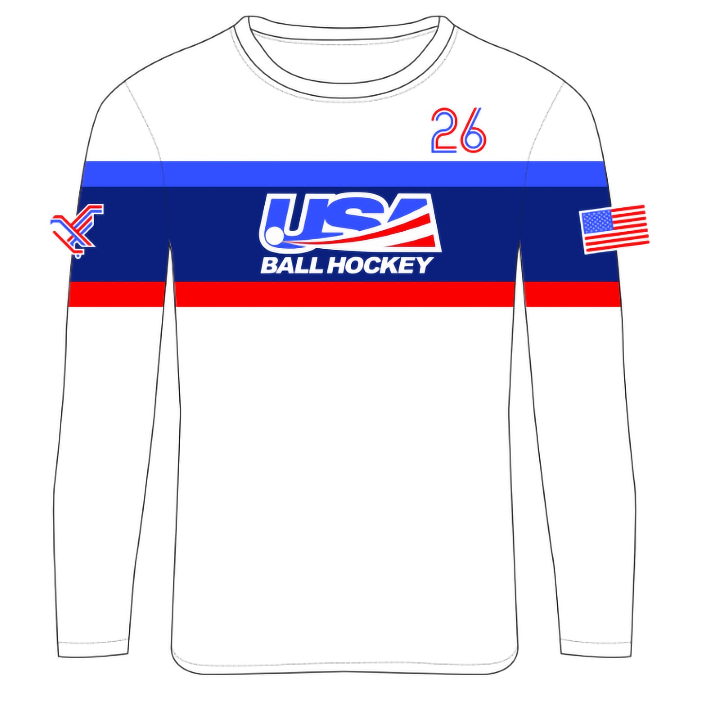 2026 USABH Logo Stripe Long Sleeve