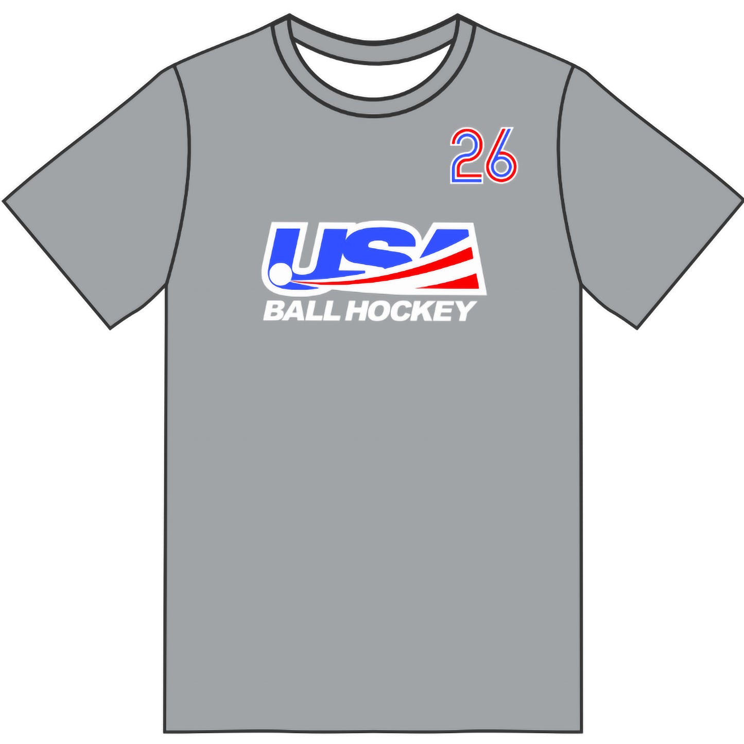 2026 Gray USABH Logo Short Sleeve