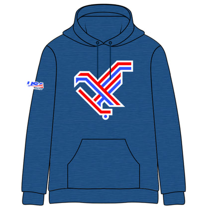2026 Stick Eagle Stitched Melange Cotton Hoodie (5 color options)