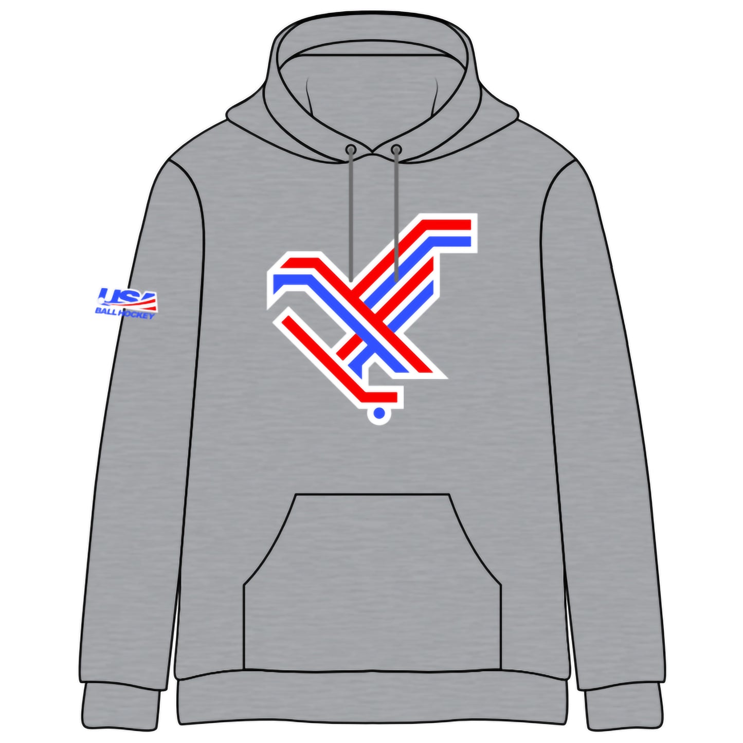 2026 Stick Eagle Stitched Melange Cotton Hoodie (5 color options)