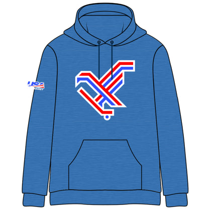 2026 Stick Eagle Stitched Melange Cotton Hoodie (5 color options)